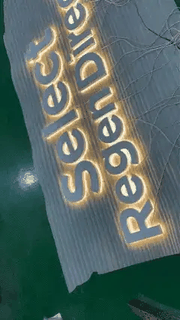 Warm Amber Glow Architectural Lettering